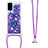 Silicone Candy Rubber TPU Bling-Bling Soft Case Cover with Lanyard Strap S02 for Samsung Galaxy S20 5G