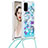 Silicone Candy Rubber TPU Bling-Bling Soft Case Cover with Lanyard Strap S02 for Samsung Galaxy S20 5G