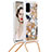 Silicone Candy Rubber TPU Bling-Bling Soft Case Cover with Lanyard Strap S02 for Samsung Galaxy S20 5G