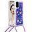 Silicone Candy Rubber TPU Bling-Bling Soft Case Cover with Lanyard Strap S02 for Samsung Galaxy S20 5G