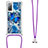 Silicone Candy Rubber TPU Bling-Bling Soft Case Cover with Lanyard Strap S02 for Samsung Galaxy S20 FE (2022) 5G