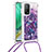 Silicone Candy Rubber TPU Bling-Bling Soft Case Cover with Lanyard Strap S02 for Xiaomi Redmi K30S 5G