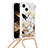 Silicone Candy Rubber TPU Bling-Bling Soft Case Cover with Lanyard Strap S03 for Apple iPhone 13