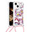 Silicone Candy Rubber TPU Bling-Bling Soft Case Cover with Lanyard Strap S03 for Apple iPhone 13