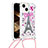 Silicone Candy Rubber TPU Bling-Bling Soft Case Cover with Lanyard Strap S03 for Apple iPhone 13 Mixed