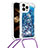 Silicone Candy Rubber TPU Bling-Bling Soft Case Cover with Lanyard Strap S03 for Apple iPhone 13 Pro