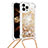 Silicone Candy Rubber TPU Bling-Bling Soft Case Cover with Lanyard Strap S03 for Apple iPhone 13 Pro