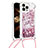 Silicone Candy Rubber TPU Bling-Bling Soft Case Cover with Lanyard Strap S03 for Apple iPhone 13 Pro Max