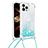 Silicone Candy Rubber TPU Bling-Bling Soft Case Cover with Lanyard Strap S03 for Apple iPhone 13 Pro Sky Blue