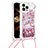 Silicone Candy Rubber TPU Bling-Bling Soft Case Cover with Lanyard Strap S03 for Apple iPhone 14 Pro