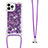 Silicone Candy Rubber TPU Bling-Bling Soft Case Cover with Lanyard Strap S03 for Apple iPhone 14 Pro Max