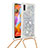 Silicone Candy Rubber TPU Bling-Bling Soft Case Cover with Lanyard Strap S03 for Samsung Galaxy A11