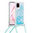 Silicone Candy Rubber TPU Bling-Bling Soft Case Cover with Lanyard Strap S03 for Samsung Galaxy A81