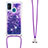 Silicone Candy Rubber TPU Bling-Bling Soft Case Cover with Lanyard Strap S03 for Samsung Galaxy M21