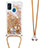 Silicone Candy Rubber TPU Bling-Bling Soft Case Cover with Lanyard Strap S03 for Samsung Galaxy M21