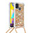 Silicone Candy Rubber TPU Bling-Bling Soft Case Cover with Lanyard Strap S03 for Samsung Galaxy M31