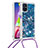 Silicone Candy Rubber TPU Bling-Bling Soft Case Cover with Lanyard Strap S03 for Samsung Galaxy M51