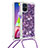 Silicone Candy Rubber TPU Bling-Bling Soft Case Cover with Lanyard Strap S03 for Samsung Galaxy M51