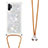 Silicone Candy Rubber TPU Bling-Bling Soft Case Cover with Lanyard Strap S03 for Samsung Galaxy Note 10 Plus 5G Silver