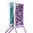 Silicone Candy Rubber TPU Bling-Bling Soft Case Cover with Lanyard Strap S03 for Samsung Galaxy Note 20 5G