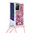 Silicone Candy Rubber TPU Bling-Bling Soft Case Cover with Lanyard Strap S03 for Samsung Galaxy Note 20 Ultra 5G
