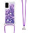 Silicone Candy Rubber TPU Bling-Bling Soft Case Cover with Lanyard Strap S03 for Samsung Galaxy S20 5G