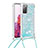 Silicone Candy Rubber TPU Bling-Bling Soft Case Cover with Lanyard Strap S03 for Samsung Galaxy S20 Lite 5G