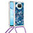 Silicone Candy Rubber TPU Bling-Bling Soft Case Cover with Lanyard Strap S03 for Xiaomi Mi 10i 5G Blue