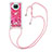 Silicone Candy Rubber TPU Bling-Bling Soft Case Cover with Lanyard Strap S03 for Xiaomi Mi 10T Lite 5G
