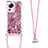 Silicone Candy Rubber TPU Bling-Bling Soft Case Cover with Lanyard Strap S03 for Xiaomi Mi 12 Lite NE 5G Clove Purple