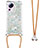 Silicone Candy Rubber TPU Bling-Bling Soft Case Cover with Lanyard Strap S03 for Xiaomi Mi 12 Lite NE 5G Silver