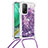 Silicone Candy Rubber TPU Bling-Bling Soft Case Cover with Lanyard Strap S03 for Xiaomi Redmi K30S 5G