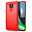Silicone Candy Rubber TPU Line Soft Case Cover for Motorola Moto E7 Plus Red