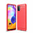 Silicone Candy Rubber TPU Line Soft Case Cover for Samsung Galaxy A31 Red