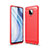 Silicone Candy Rubber TPU Line Soft Case Cover for Xiaomi Redmi Note 9S Red