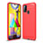 Silicone Candy Rubber TPU Line Soft Case Cover WL1 for Samsung Galaxy M31 Prime Edition Red