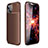 Silicone Candy Rubber TPU Twill Soft Case Cover for Apple iPhone 13 Mini Brown