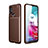 Silicone Candy Rubber TPU Twill Soft Case Cover for Motorola Moto G20 Brown