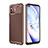 Silicone Candy Rubber TPU Twill Soft Case Cover for Oppo A92s 5G Brown