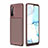 Silicone Candy Rubber TPU Twill Soft Case Cover for Oppo Find X2 Lite Brown