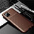 Silicone Candy Rubber TPU Twill Soft Case Cover for Samsung Galaxy A12 Brown