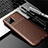 Silicone Candy Rubber TPU Twill Soft Case Cover for Samsung Galaxy A42 5G Brown