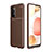 Silicone Candy Rubber TPU Twill Soft Case Cover for Samsung Galaxy A72 5G Brown