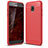 Silicone Candy Rubber TPU Twill Soft Case Cover for Samsung Galaxy Amp Prime 3 Red