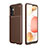 Silicone Candy Rubber TPU Twill Soft Case Cover for Samsung Galaxy M32 5G Brown