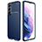 Silicone Candy Rubber TPU Twill Soft Case Cover for Samsung Galaxy S21 5G Blue