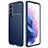 Silicone Candy Rubber TPU Twill Soft Case Cover for Samsung Galaxy S21 FE 5G Blue