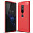 Silicone Candy Rubber TPU Twill Soft Case Cover for Sony Xperia XZ2 Premium Red