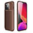 Silicone Candy Rubber TPU Twill Soft Case Cover S01 for Apple iPhone 13 Pro Max Brown