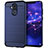 Silicone Candy Rubber TPU Twill Soft Case Cover S01 for Huawei Mate 20 Lite Blue